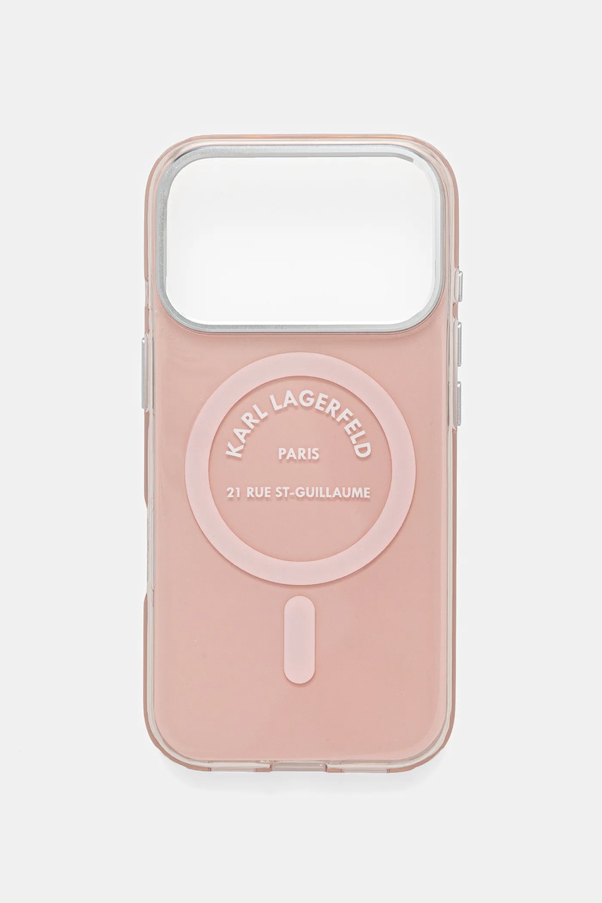 Karl Lagerfeld husă pentru telefon iPhone 17 Pro culoarea roz, KLHMP17LHKRSGPP