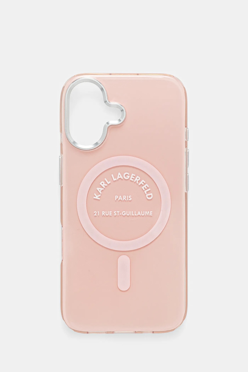 Karl Lagerfeld husă pentru telefon iPhone 17 culoarea roz, KLHMP17SHKRSGPP