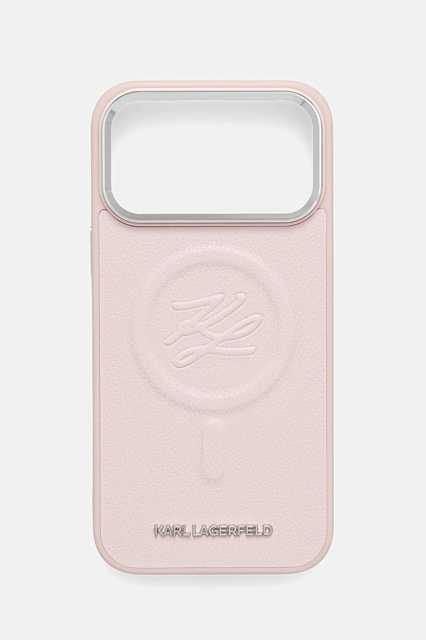 Karl Lagerfeld husă pentru telefon iPhone 17 Pro Max culoarea roz, KLHMP17XPGFKLRDP
