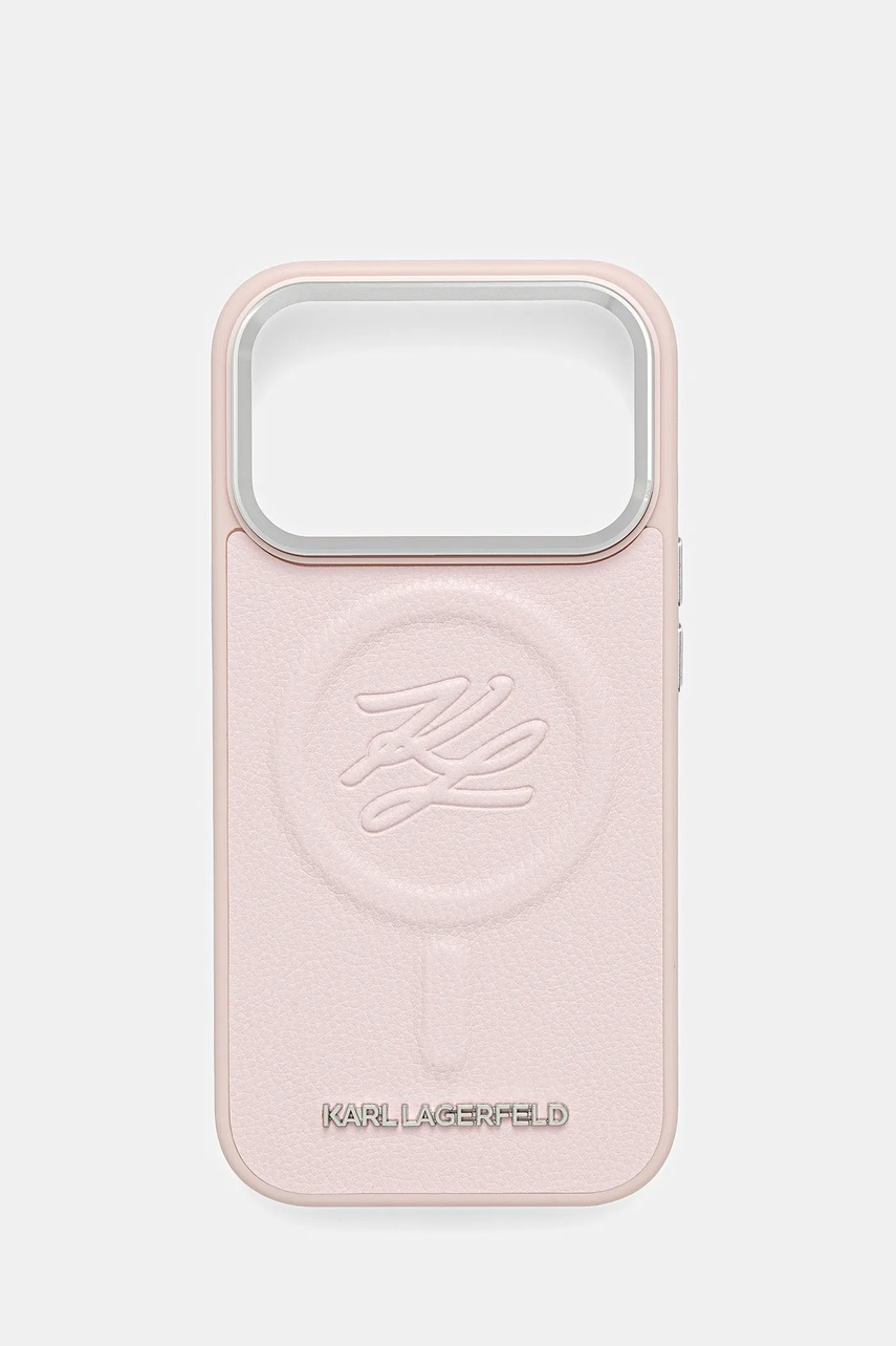 Karl Lagerfeld husă pentru telefon iPhone 17 Pro culoarea roz, KLHMP17LPGFKLRDP