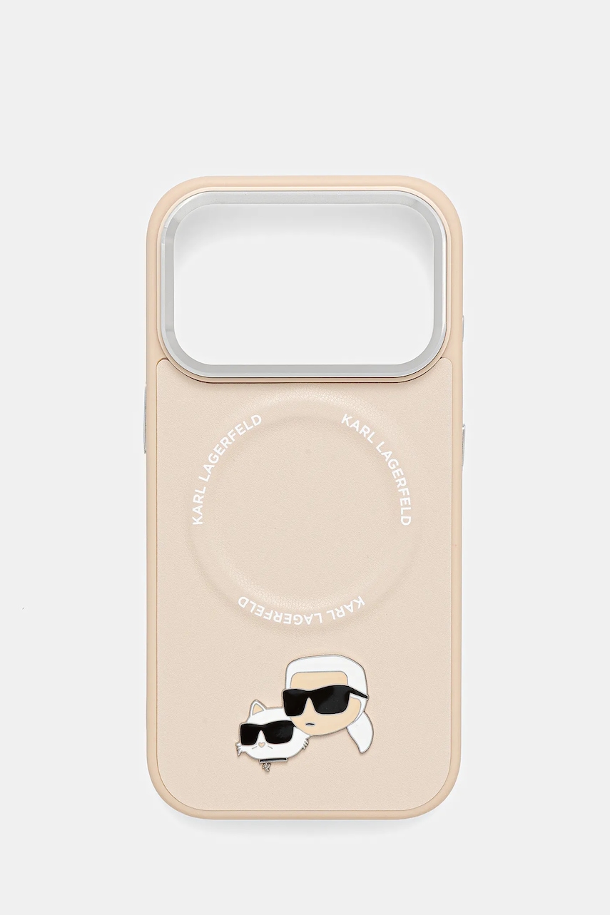 Karl Lagerfeld husă pentru telefon iPhone 17 Pro culoarea bej, KLHMP17LPSMLRKCE