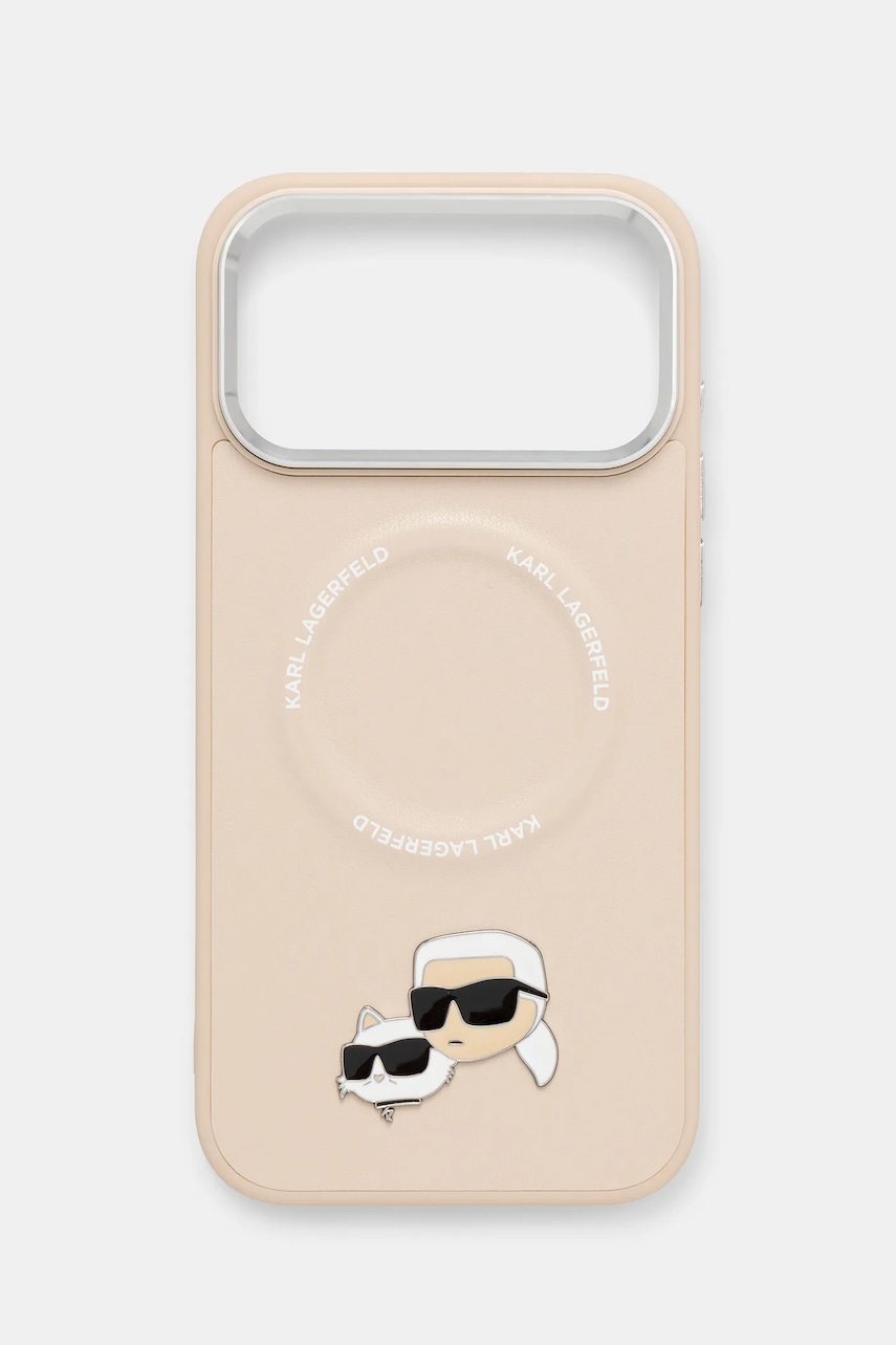 Karl Lagerfeld husă pentru telefon iPhone 17 Pro Max culoarea bej, KLHMP17XPSMLRKCE