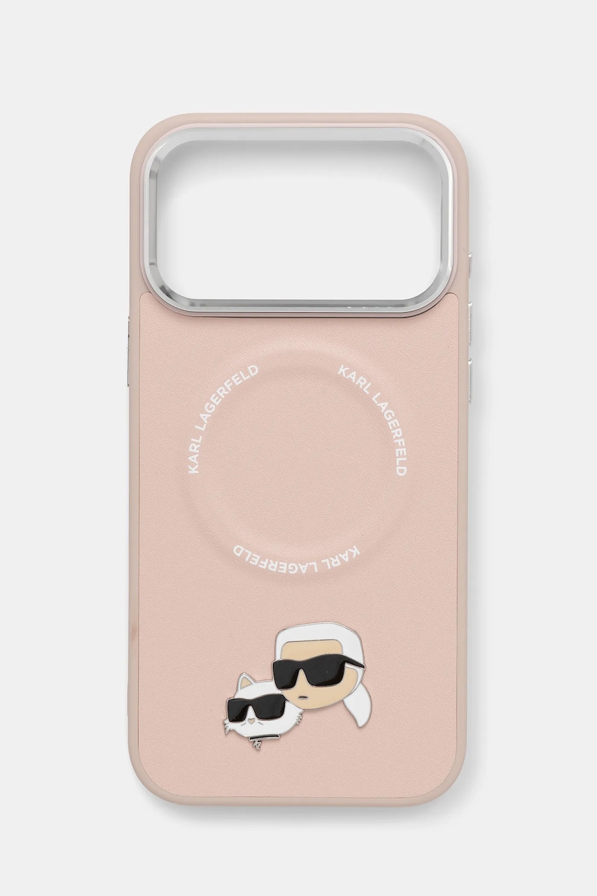 Karl Lagerfeld husă pentru telefon iPhone 17 Pro Max culoarea roz, KLHMP17XPSMLRKCP