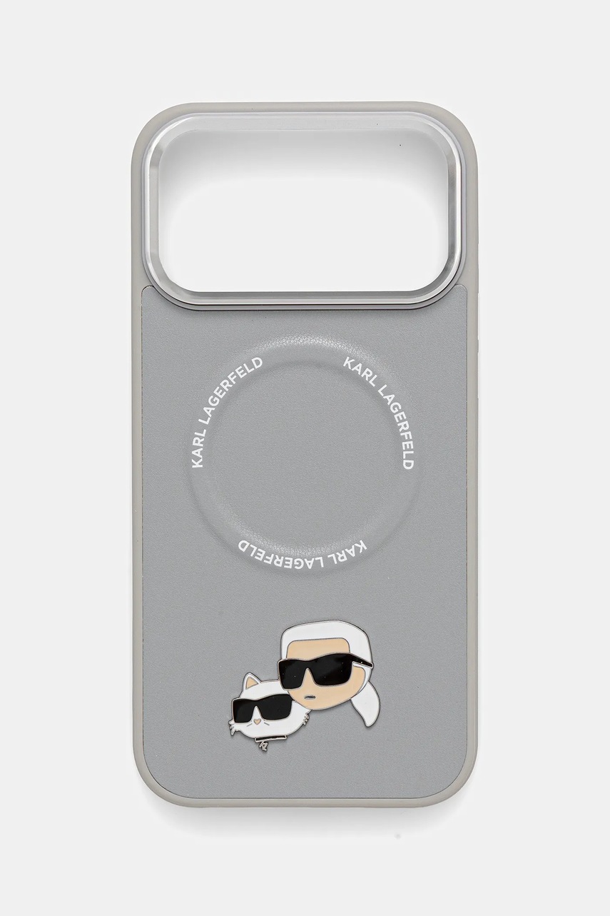 Karl Lagerfeld husă pentru telefon iPhone 17 Pro Max culoarea gri, KLHMP17XPSMLRKCG