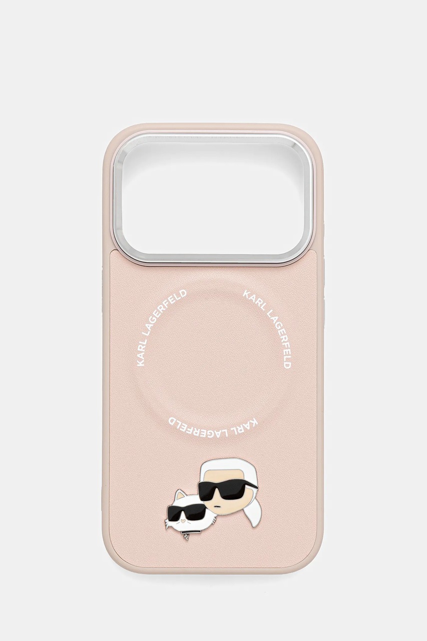 Karl Lagerfeld husă pentru telefon iPhone 17 Pro culoarea roz, KLHMP17LPSMLRKCP