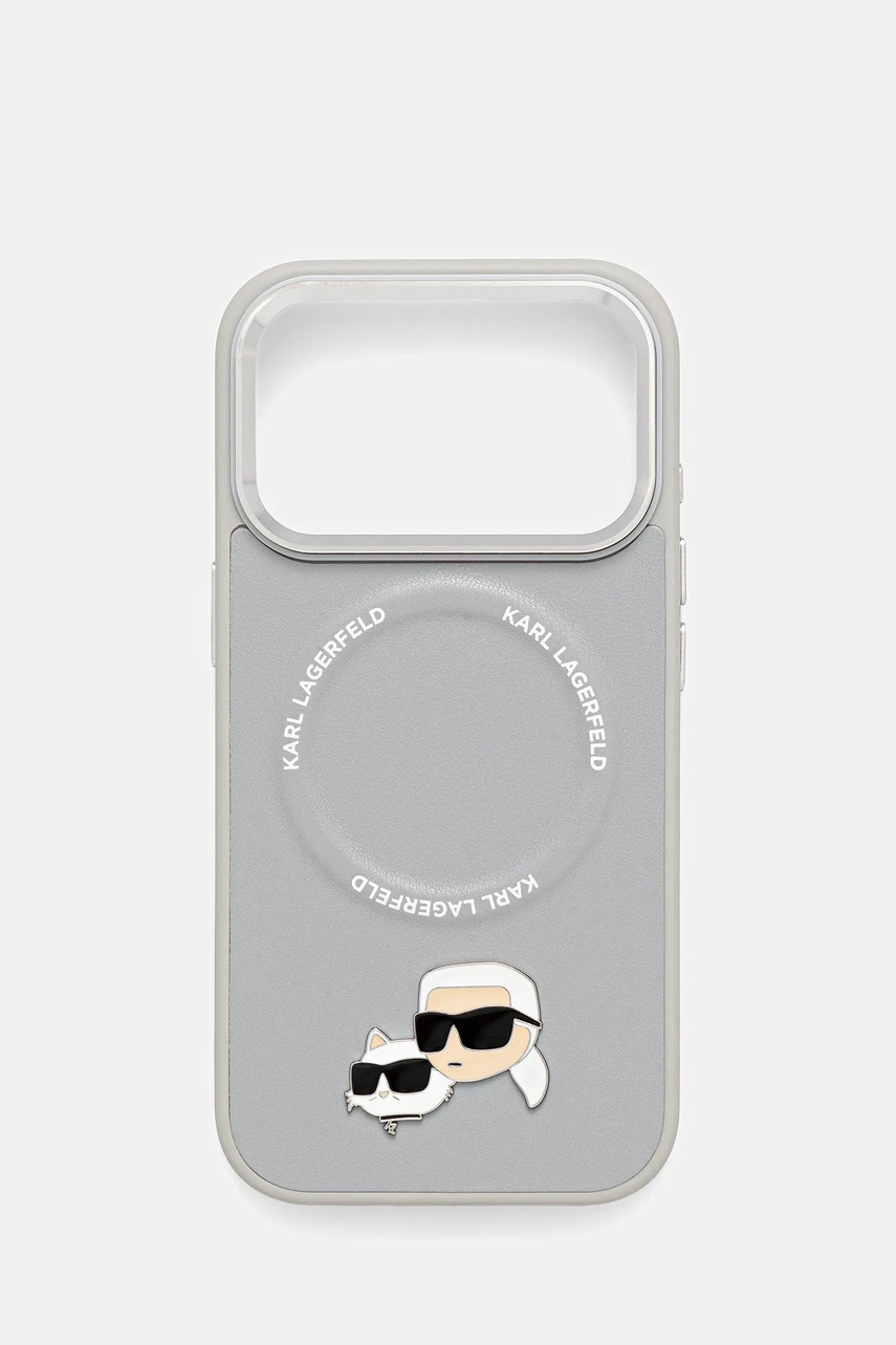 Karl Lagerfeld husă pentru telefon iPhone 17 Pro culoarea gri, KLHMP17LPSMLRKCG