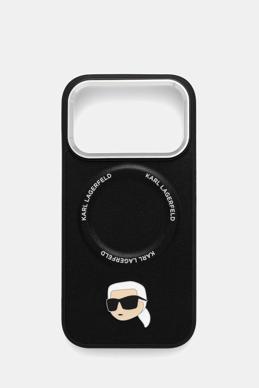 Karl Lagerfeld husă pentru telefon iPhone 17 Pro culoarea negru, KLHMP17LPSMLRKLK