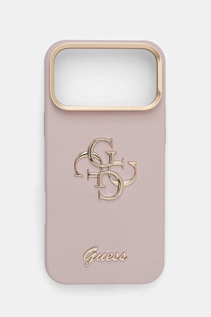 Levně Obal na telefon Guess iPhone 17 Pro Max růžová barva, GUHCP17XPCS4GSP