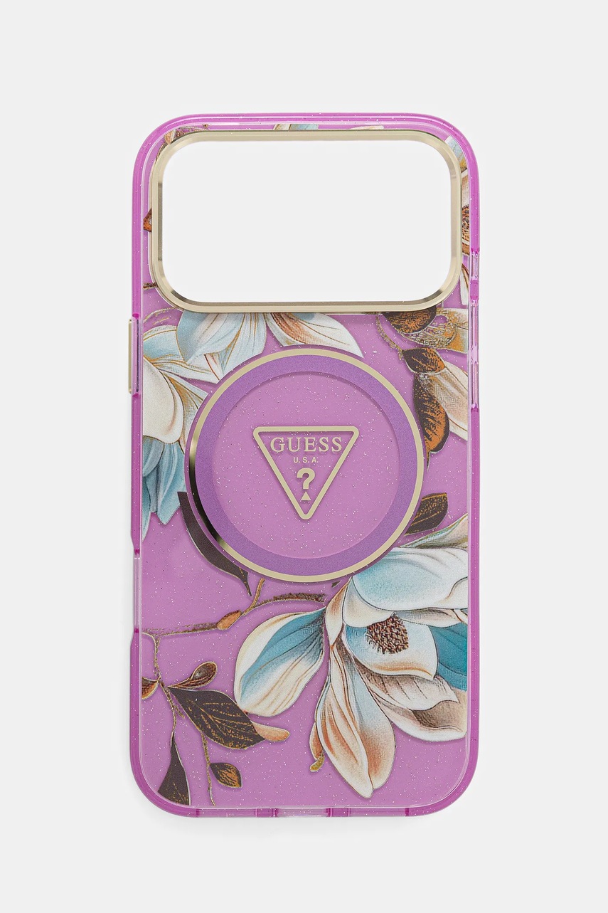 Levně Obal na telefon Guess iPhone 17 Pro Max fialová barva, GUHMP17XHFLPEDU