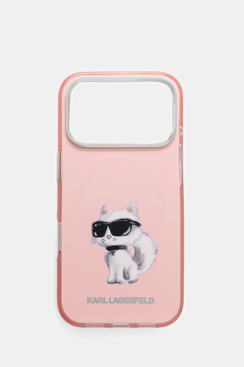 Karl Lagerfeld husă pentru telefon iPhone 17 Pro culoarea roz, KLHMP17LHMCHAQOP