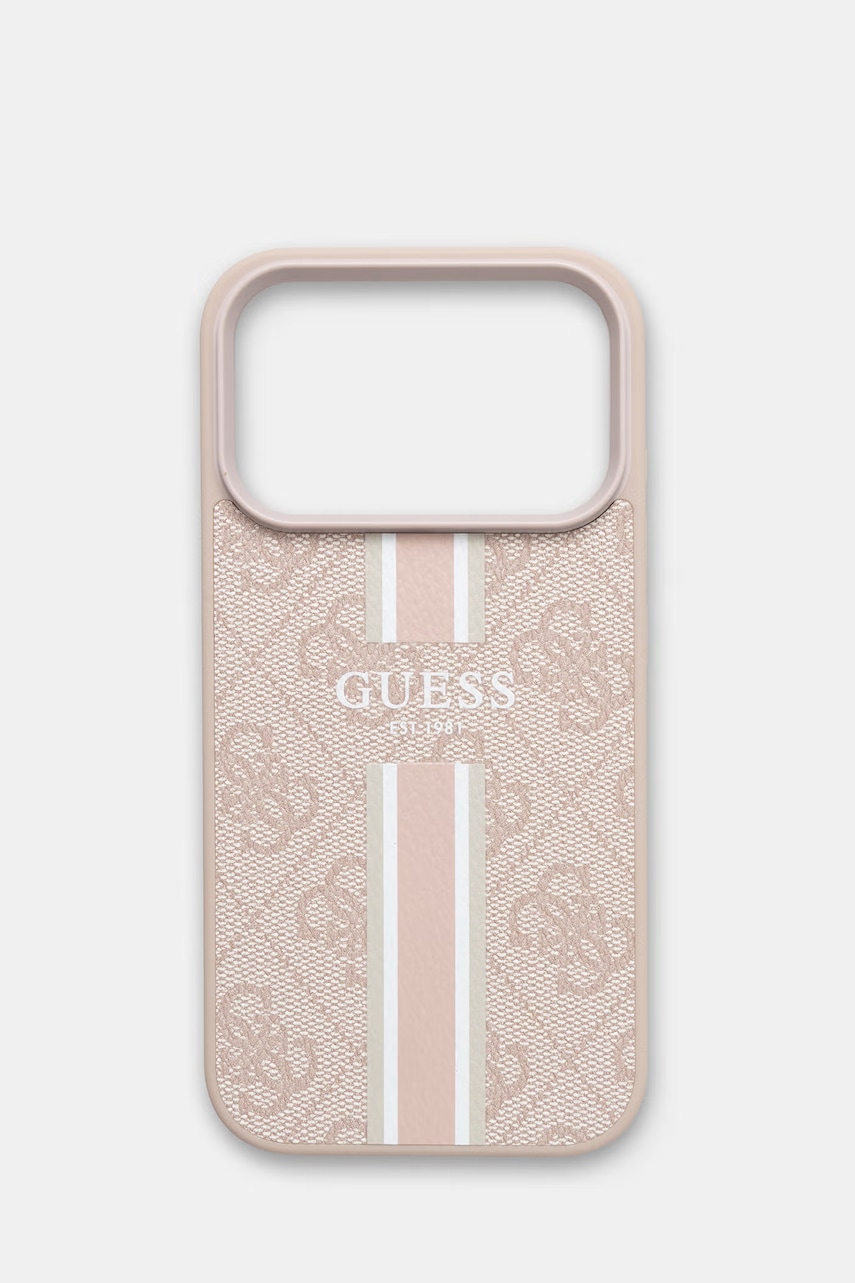 Guess etui na telefon z imitacji skóry iPhone 17 Pro