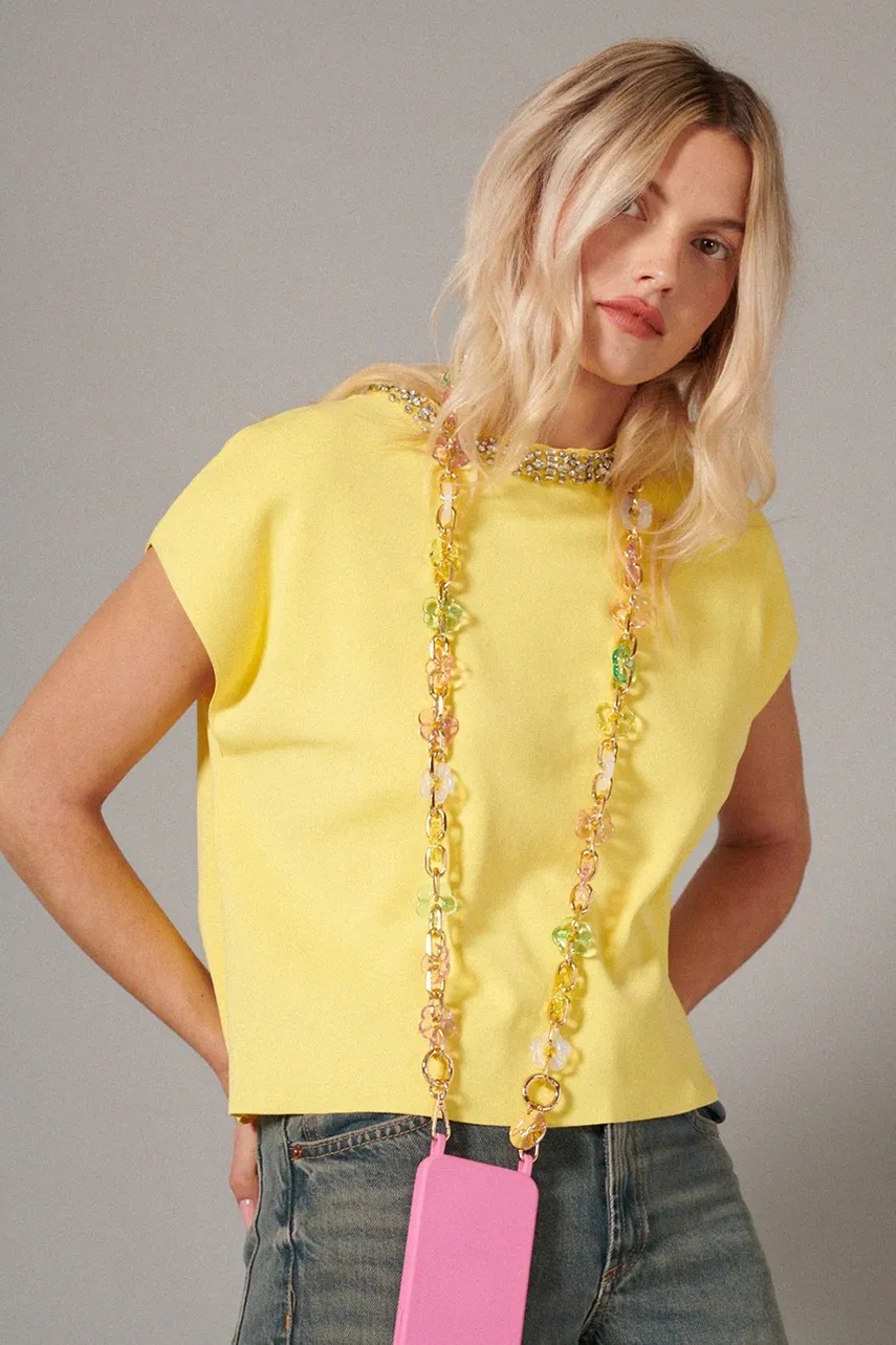 Αλυσίδα τηλεφώνου LaCoqueFrançaise Cassy 120 cm χρώμα: πολύχρωμο φωτογραφία