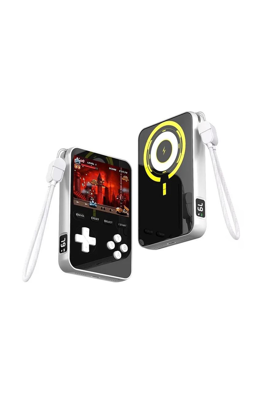 Powerbank με ενσωματωμένη κονσόλα παιχνιδιών Reset Club Powerbank Gaming 7,5 × 2 × 11,5 cm χρώμα: γκρι φωτογραφία