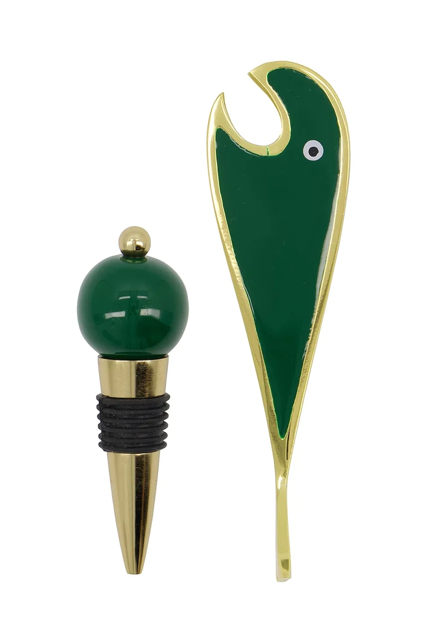 House Doctor dop de vin și deschizător de bere HDOpen 15 cm culoare verde