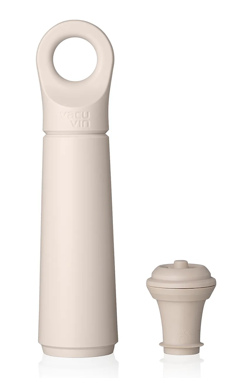 Vacu Vin pompă de vid și capac Loop 6,6 x 22 x 4 cm culoarea bej