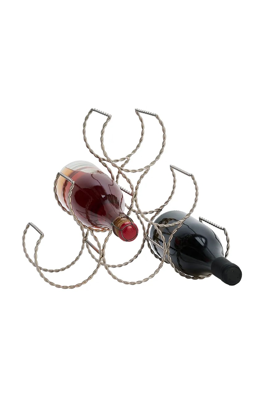 Madam Stoltz stojan na víno z leštěného kovu 31 x 13 x 26,5 cm