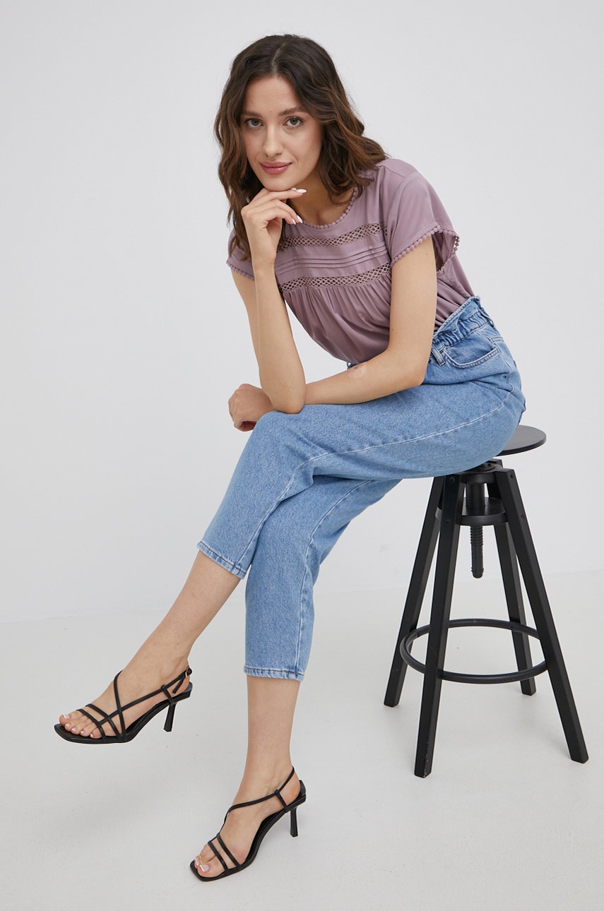 

Блузка Vero Moda женская цвет розовый однотонная