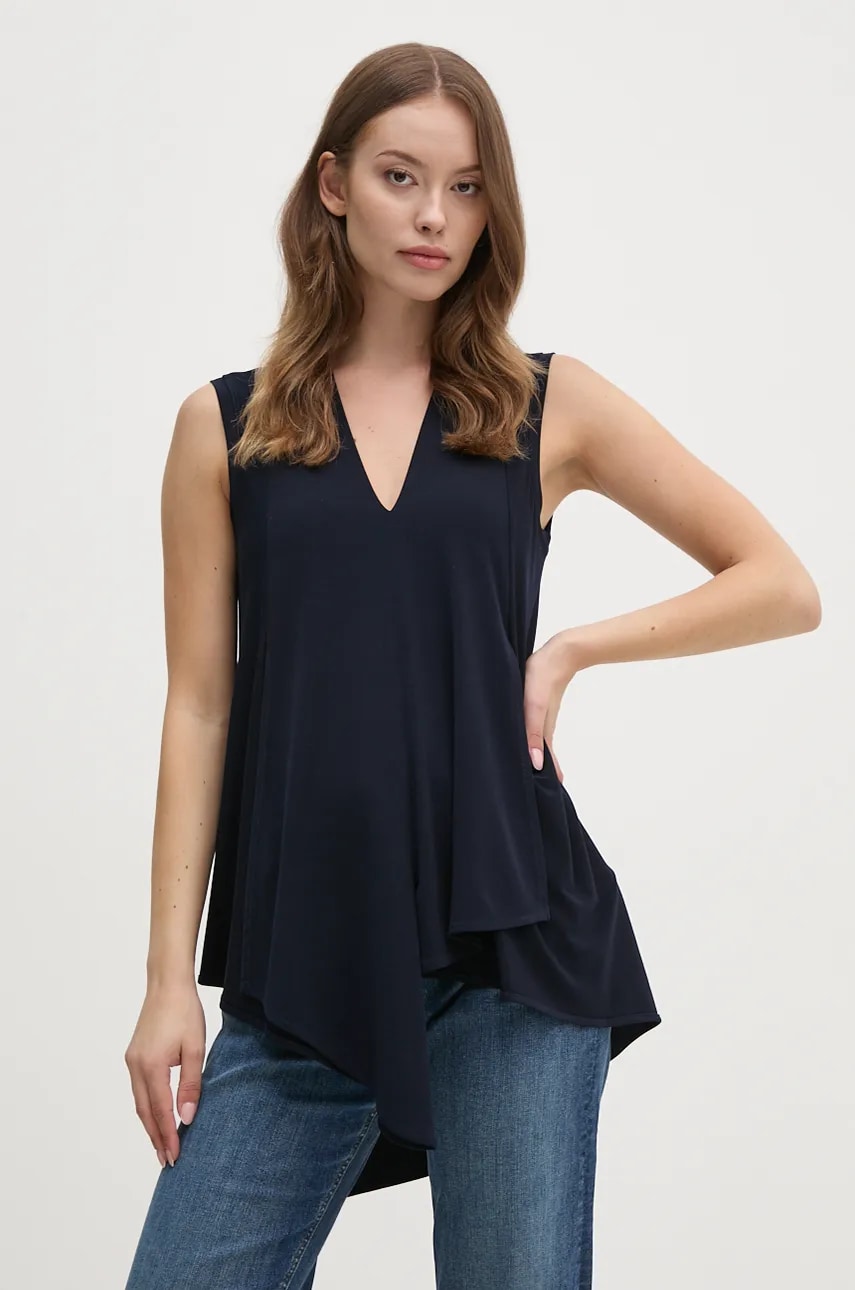 Joseph Ribkoff bluza femei, culoarea albastru marin, neted, 161060 Joseph Ribkoff bluza femei, culoarea albastru marin, neted, 161060
