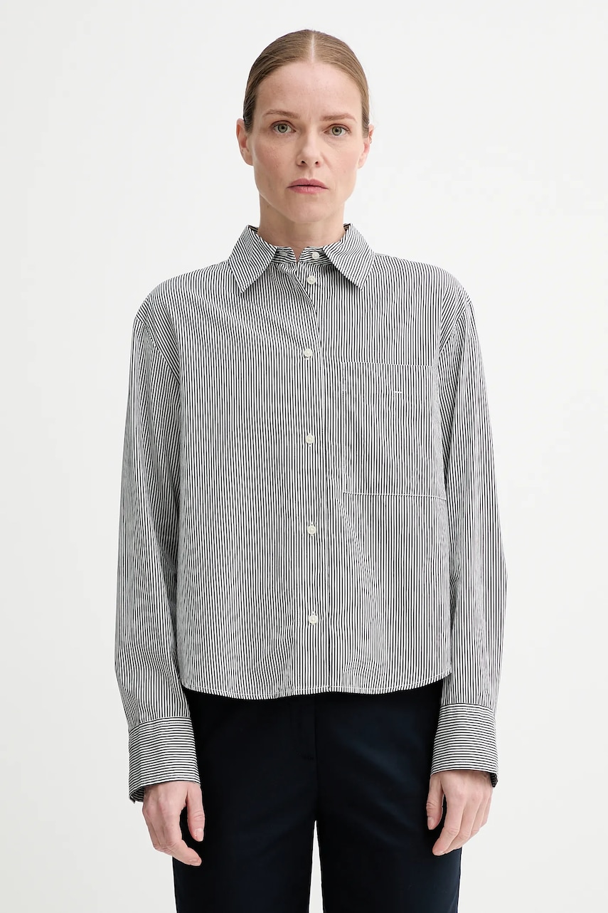 Marc O\'Polo cămașă din bumbac culoarea negru, cu guler clasic, relaxed, M00081342021