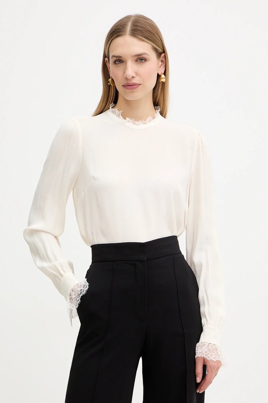 Levně Halenka s příměsí hedvábí Twinset béžová barva, 252TS2360