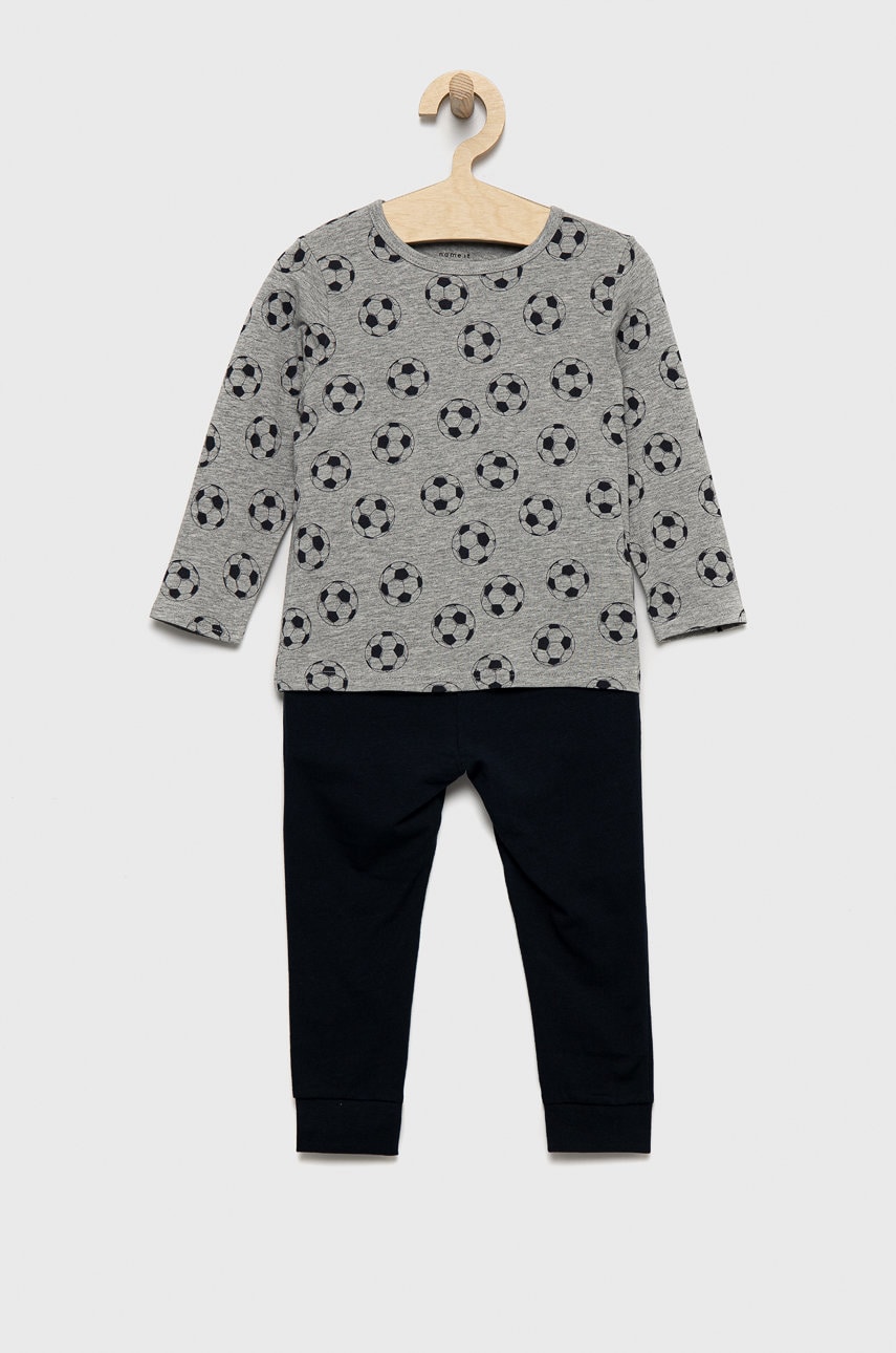 Name It pijama copii culoarea gri, modelator