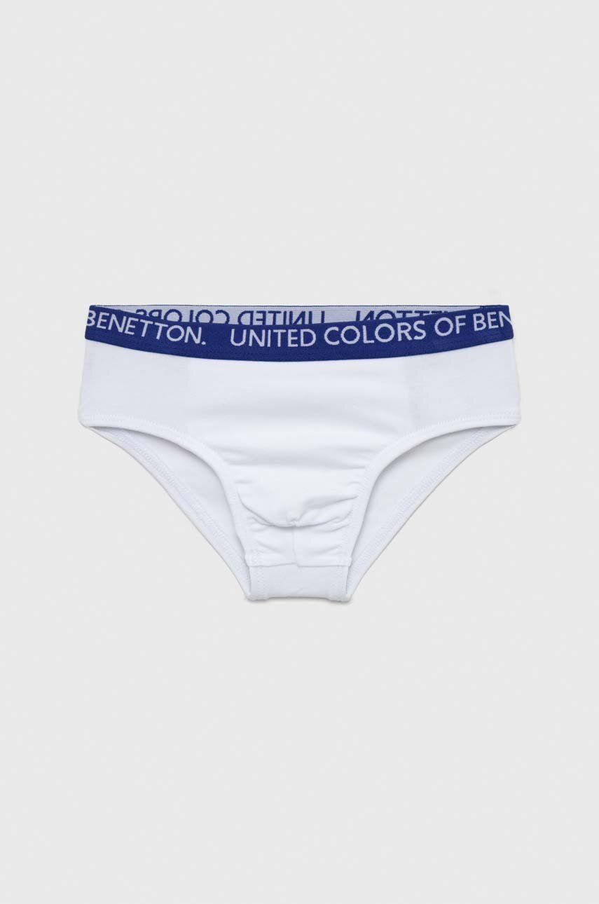 Dětské slipy United Colors of Benetton 2-pack bílá barva - bílá -  95 % Bavlna