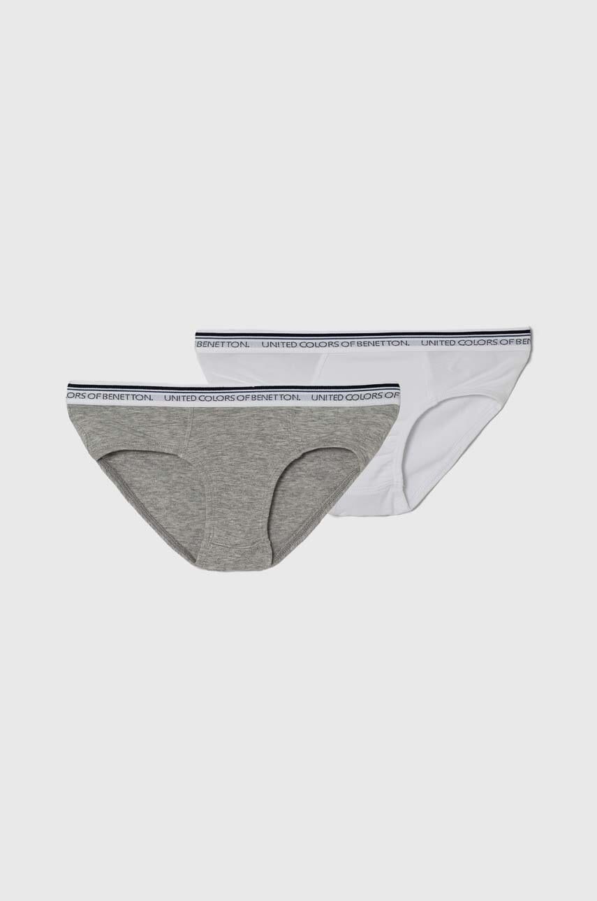 United Colors of Benetton slip copii 2-pack culoarea gri