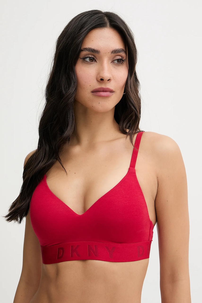 Dkny biustonosz kolor czerwony gładki DK4518