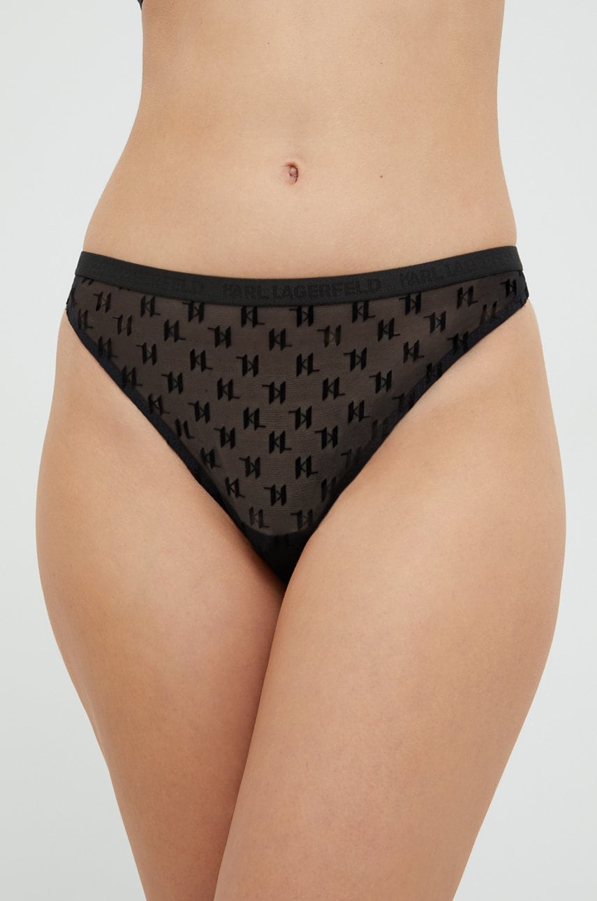 Karl Lagerfeld tanga culoarea negru, transparent