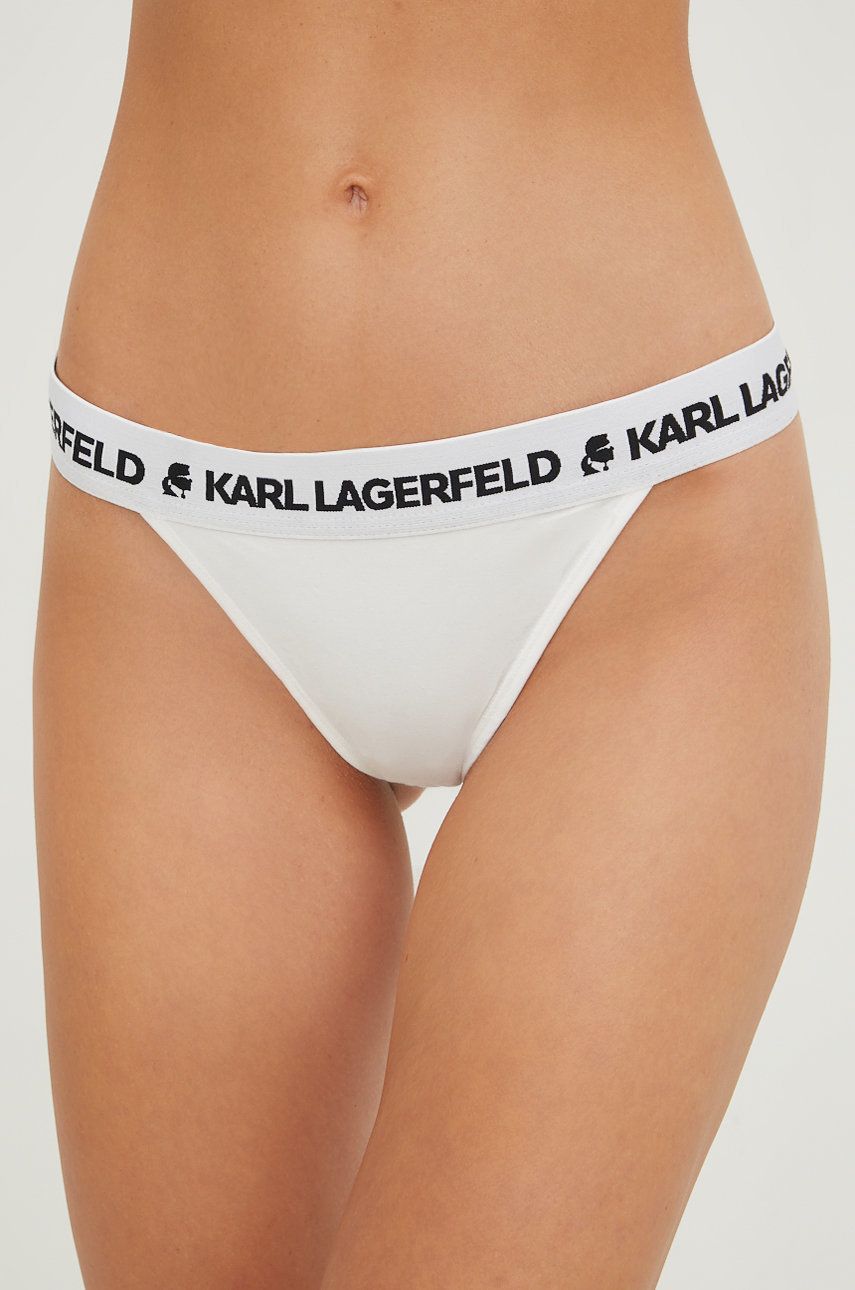 Levně Kalhotky brazilky Karl Lagerfeld bílá barva
