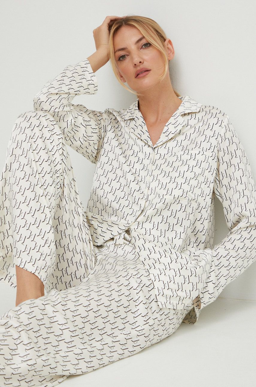 Levně Pyžamo Karl Lagerfeld béžová barva