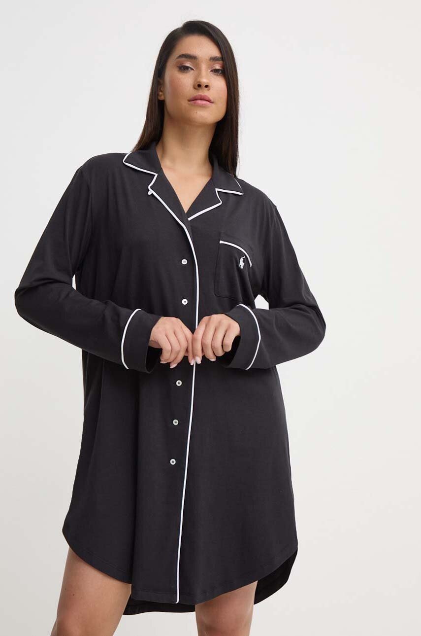 

Нощница Polo Ralph Lauren дамска в черно 4P9012, Черен
