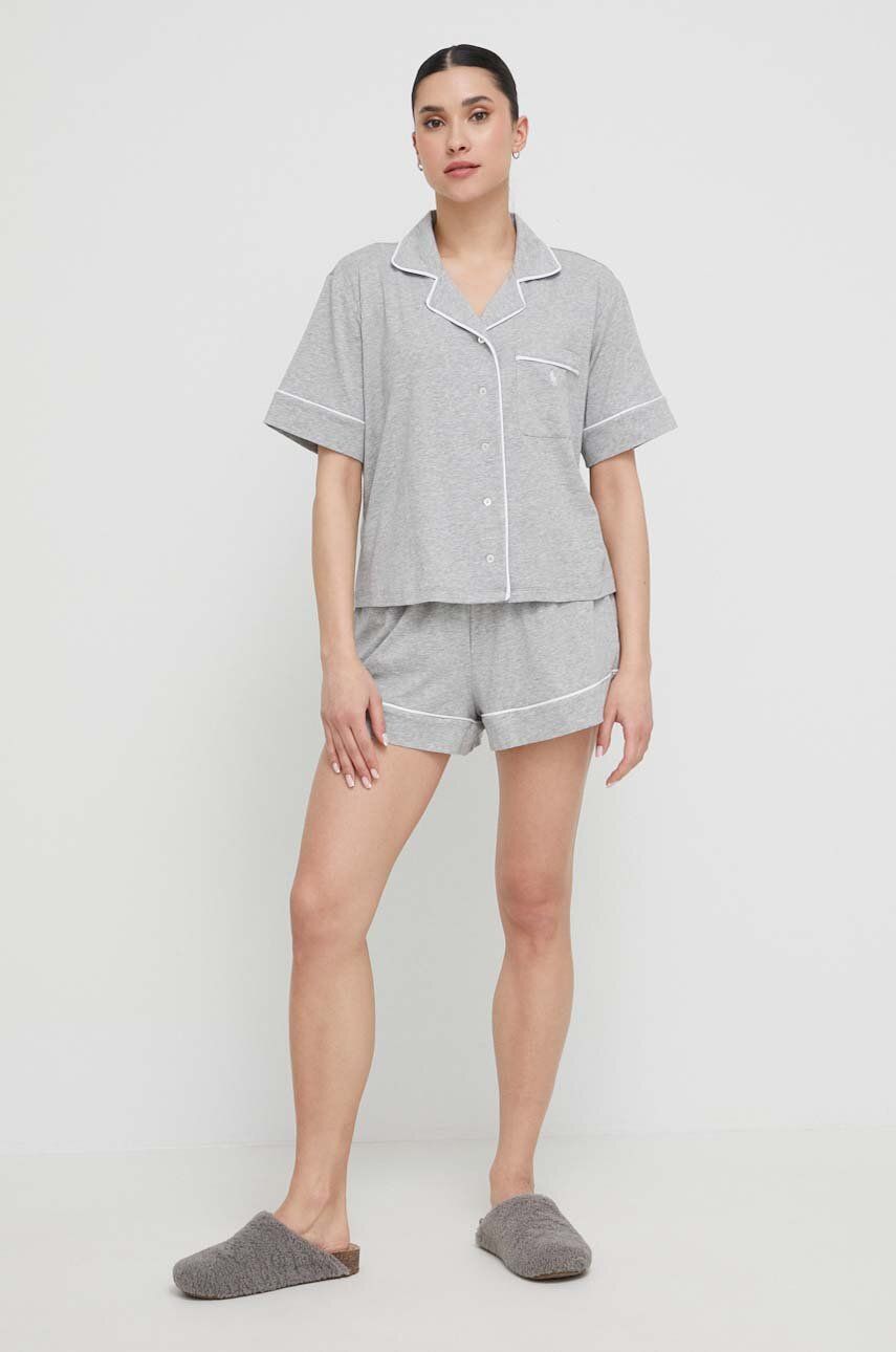 Pyžamo Polo Ralph Lauren dámska, šedá farba
