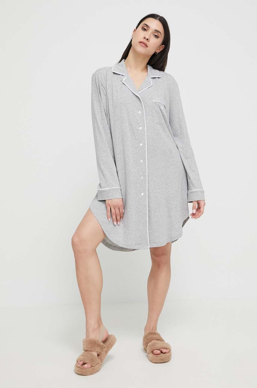 Levně Noční košilka Polo Ralph Lauren dámská, šedá barva, 4P9025