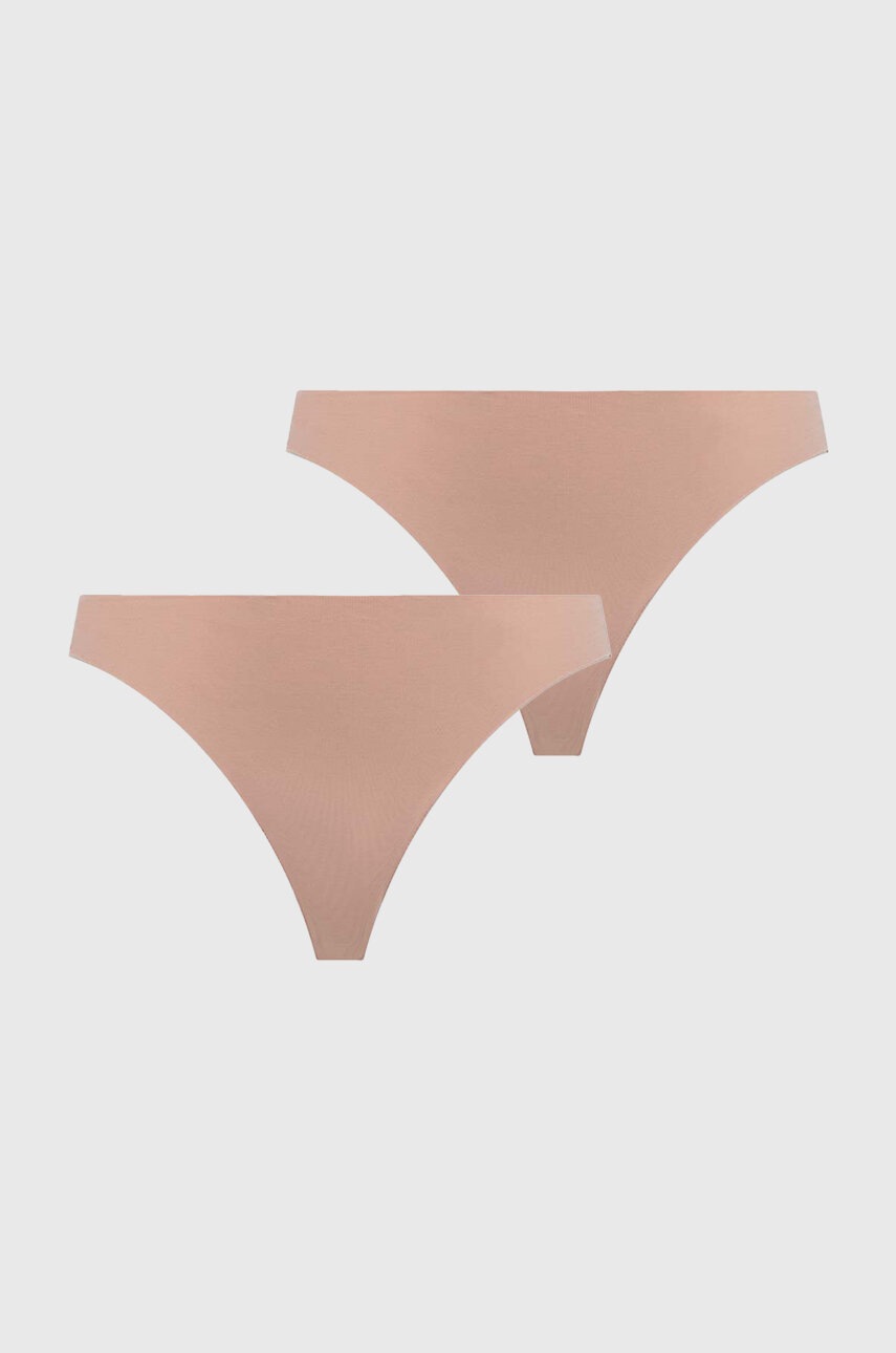 women\'secret tanga 2-pack culoarea bej