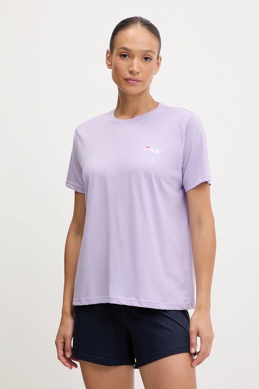Fila pijamale de bumbac culoarea alb, bumbac, FPS4180