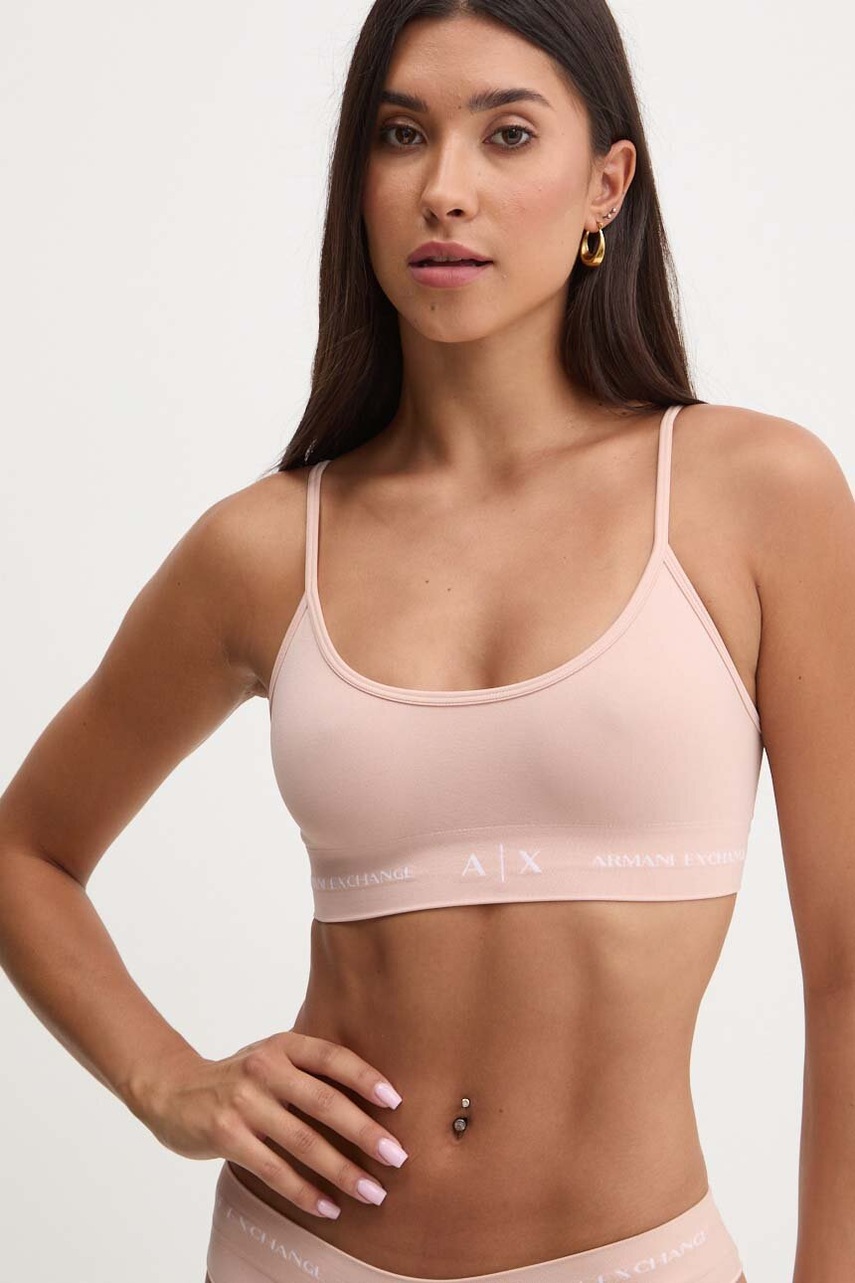 

Сутиен Armani Exchange в бежово с десен 947022 3F506, Бежов