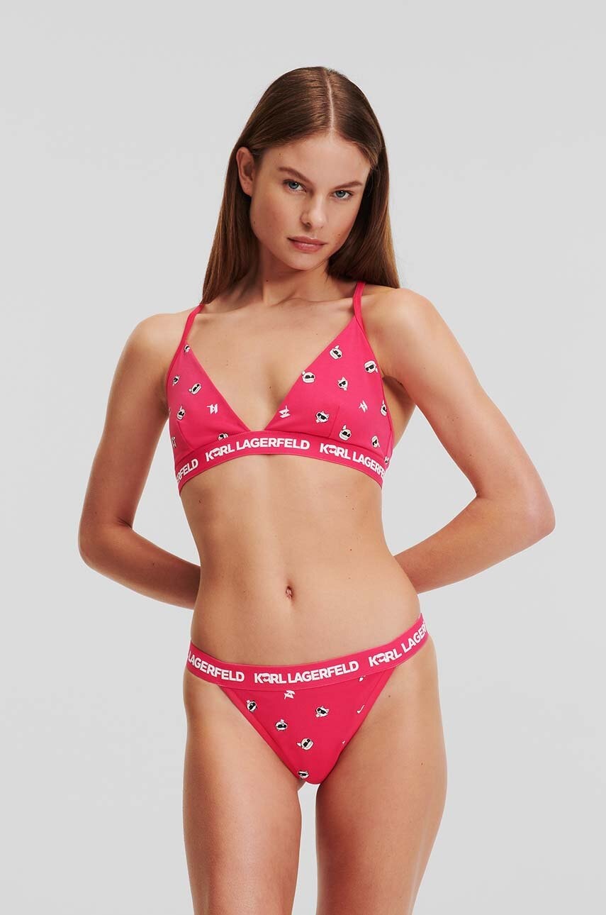 Karl Lagerfeld sutien culoarea negru, bumbac, modelator, 245W2118