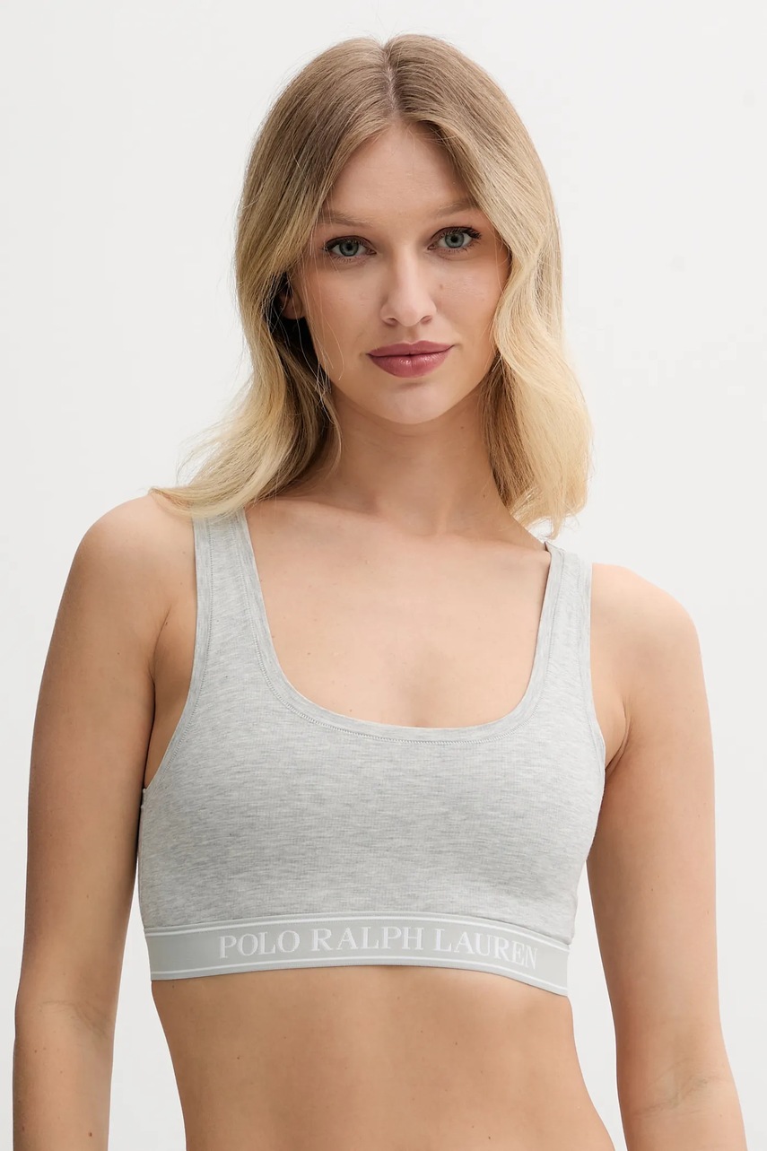 

Сутиен Polo Ralph Lauren в сиво с меланжов десен 4P1029, Сив