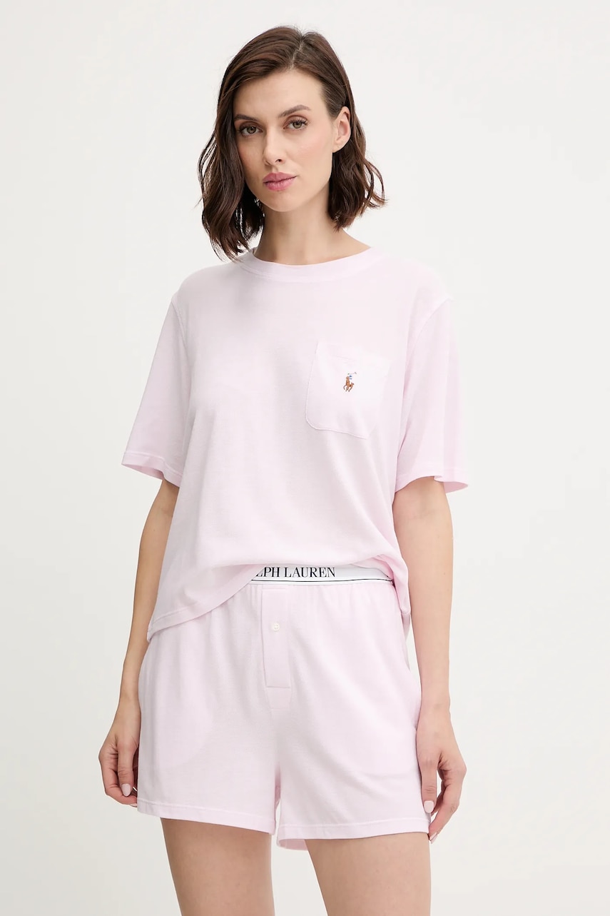 Levně Pyžamo Polo Ralph Lauren dámské, růžová barva, 4P0205
