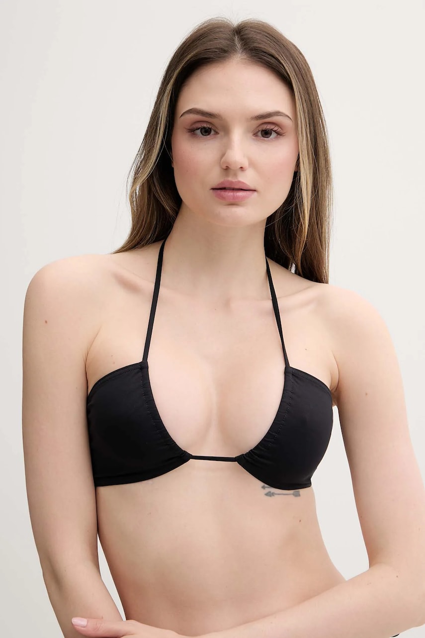 MC2 Saint Barth sutien de baie culoarea negru, cupă moale, DAH0002