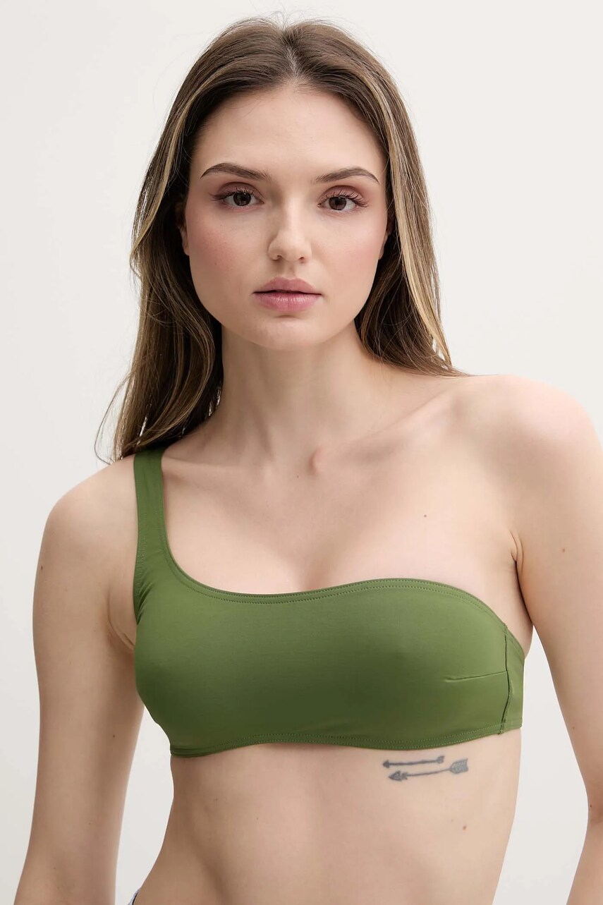 MC2 Saint Barth sutien de baie culoarea verde, cupă moale, CELE001