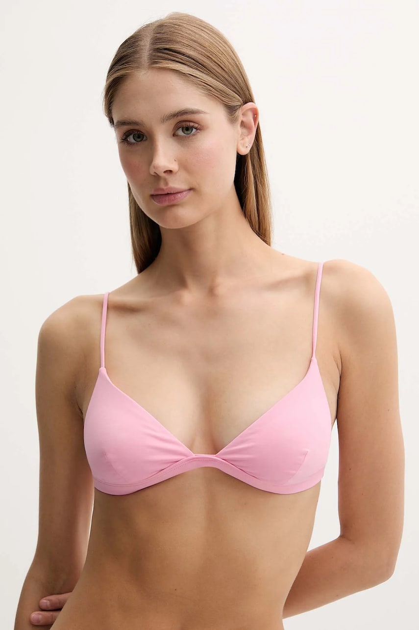 MC2 Saint Barth sutien de baie culoarea roz, cupă moale, RYL0001