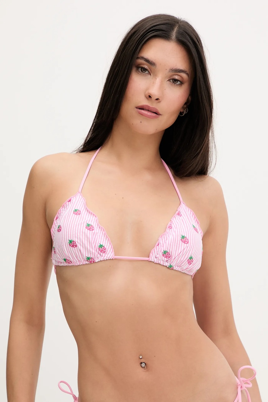 MC2 Saint Barth sutien de baie culoarea roz, cupa usor rigidizata, SAG0004