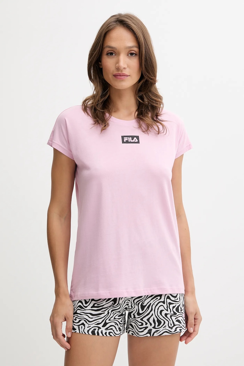 Fila set de pijama de bumbac culoarea roz, bumbac, FPS4207