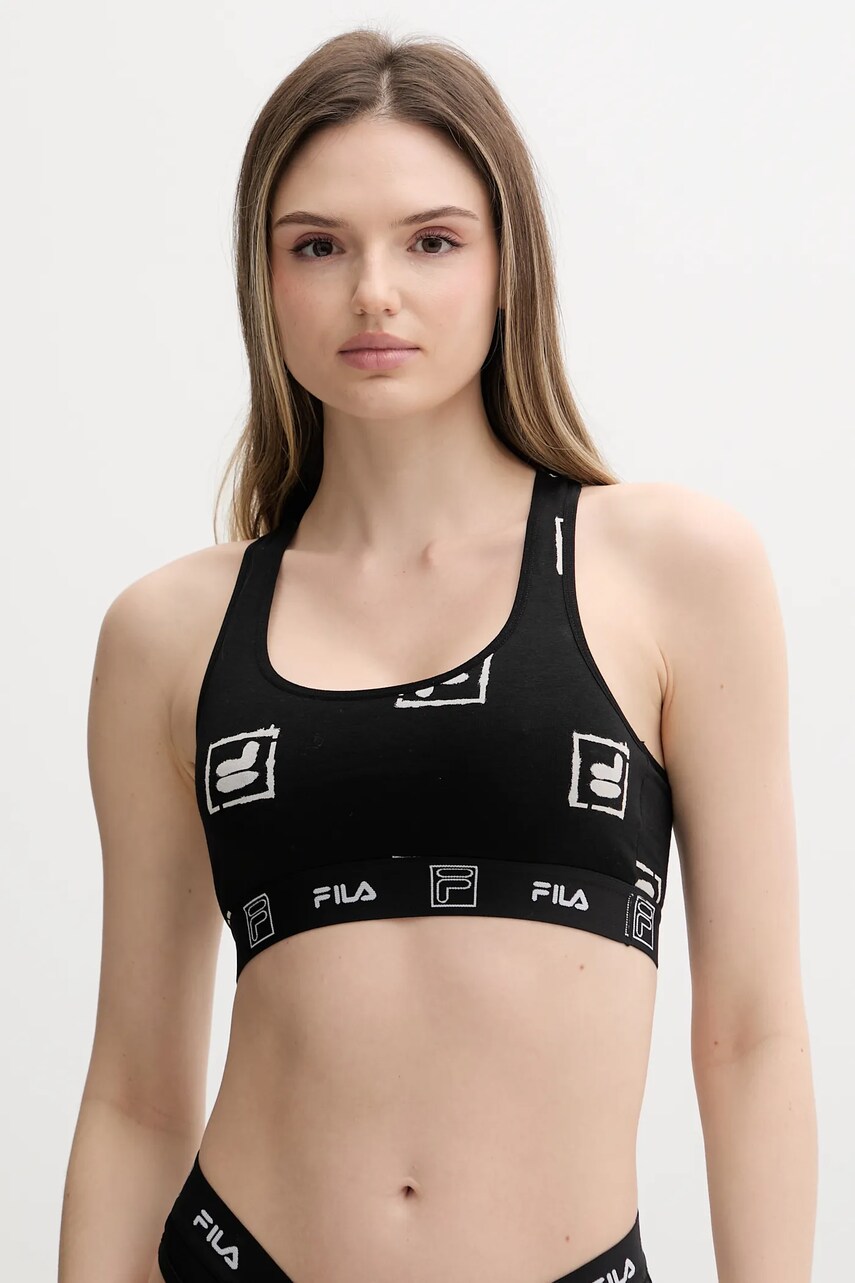Fila sutien culoarea negru, cu imprimeu, FU6333