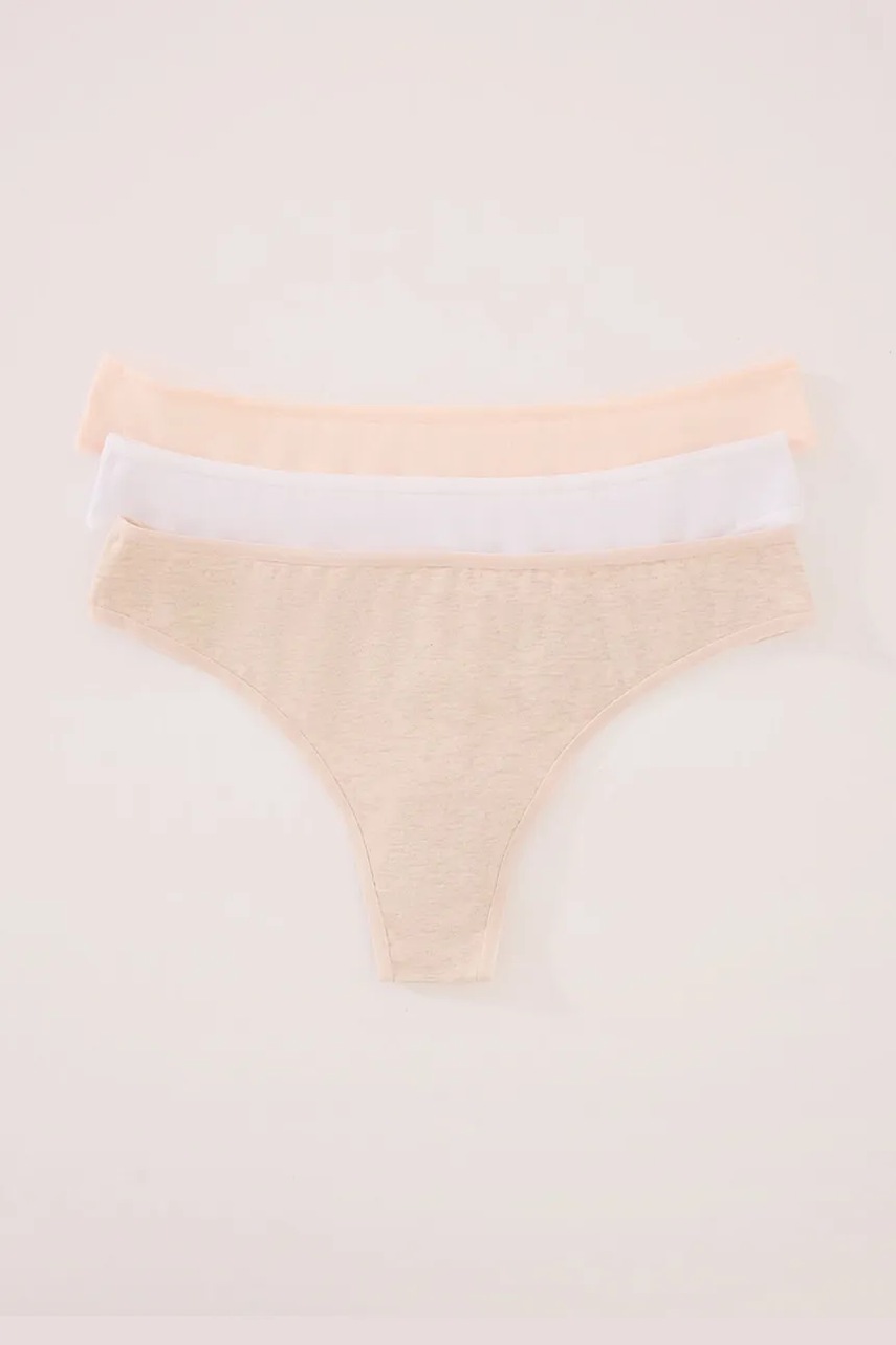 

Памучни прашки women'secret (3 чифта) в бяло 7683099, Бял