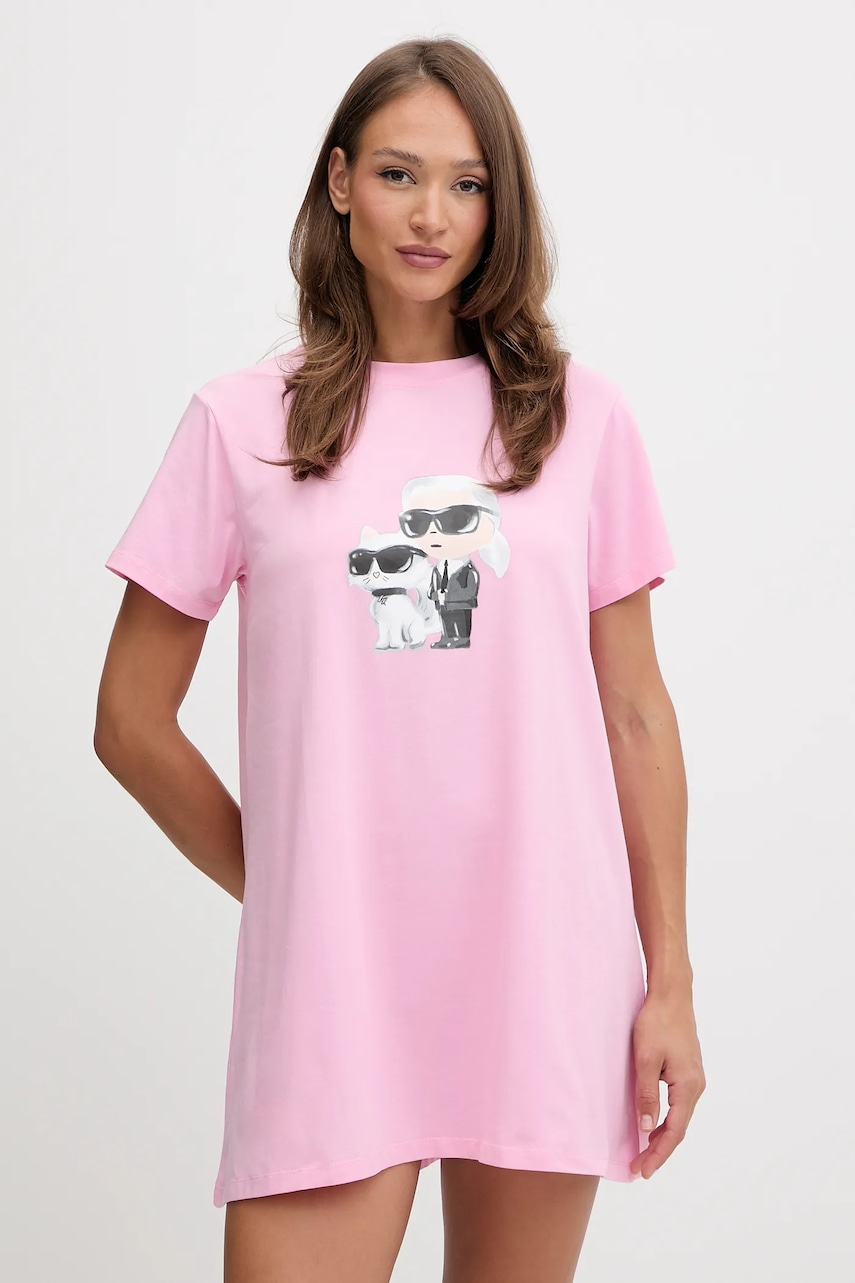 Karl Lagerfeld cămașă de noapte din bumbac IKON