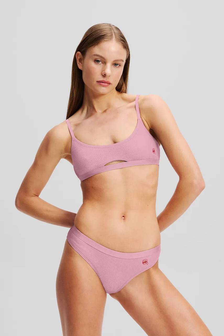 Karl Lagerfeld slip din bumbac culoarea roz