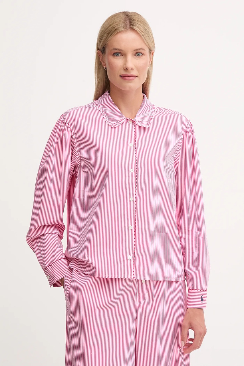 Хлопковая пижама Polo Ralph Lauren цвет розовый хлопковое 4P0374